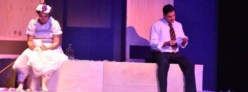 Momento de la representación teatral de anoche en Telde/Francisco Javier Santana.